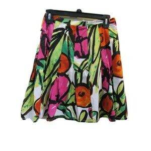 Women's Artsy Skirt Geometric Colorful Print Lined Above Knee Small 26" Waist